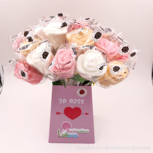 Beautiful 3d rose  red candy lollipop candy for Valentine
